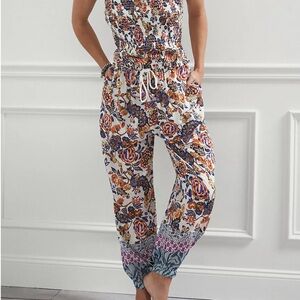 Anthropologie Floral Print Feather weight pants- Multicolor